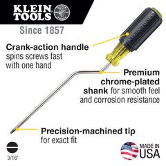 Rapi-Driv® Screwdriver, 3/16-Inch Cabinet, 6-Inch Shank | 670-6 - Cable Connection & Supply 