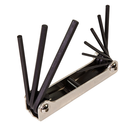 Folding Hex Key Set, 9-Key, SAE Sizes | 70591 - Cable Connection & Supply 