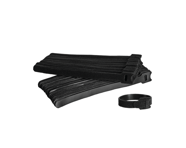 Hook and Loop Cable Tie Strap, 8" x 1/2", Pack of 100 | CTS-812/100 - Cable Connection & Supply 