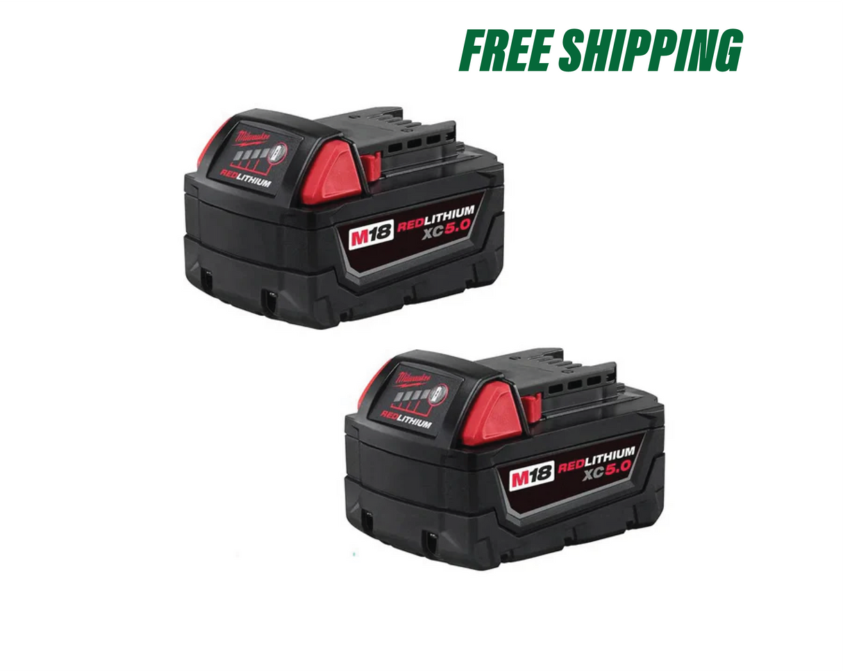 M18 18-Volt Lithium-Ion XC Extended Capacity 5.0 Ah Battery Pack (2-Pack) | 48-11-1852 - Cable Connection & Supply 
