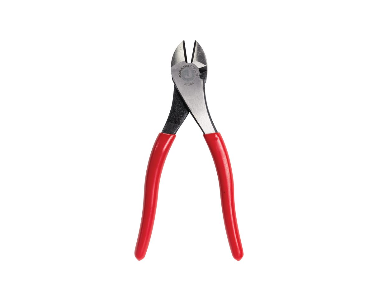 High Leverage Diagonal Cutting Pliers, Angled Head, 8" | JIC-2488 - Cable Connection & Supply 