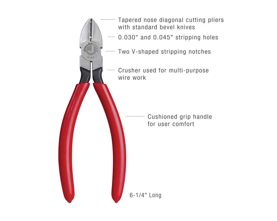 Telecom Diagonal Cutting Pliers, 6-1/4" | JIC-7858 - Cable Connection & Supply 
