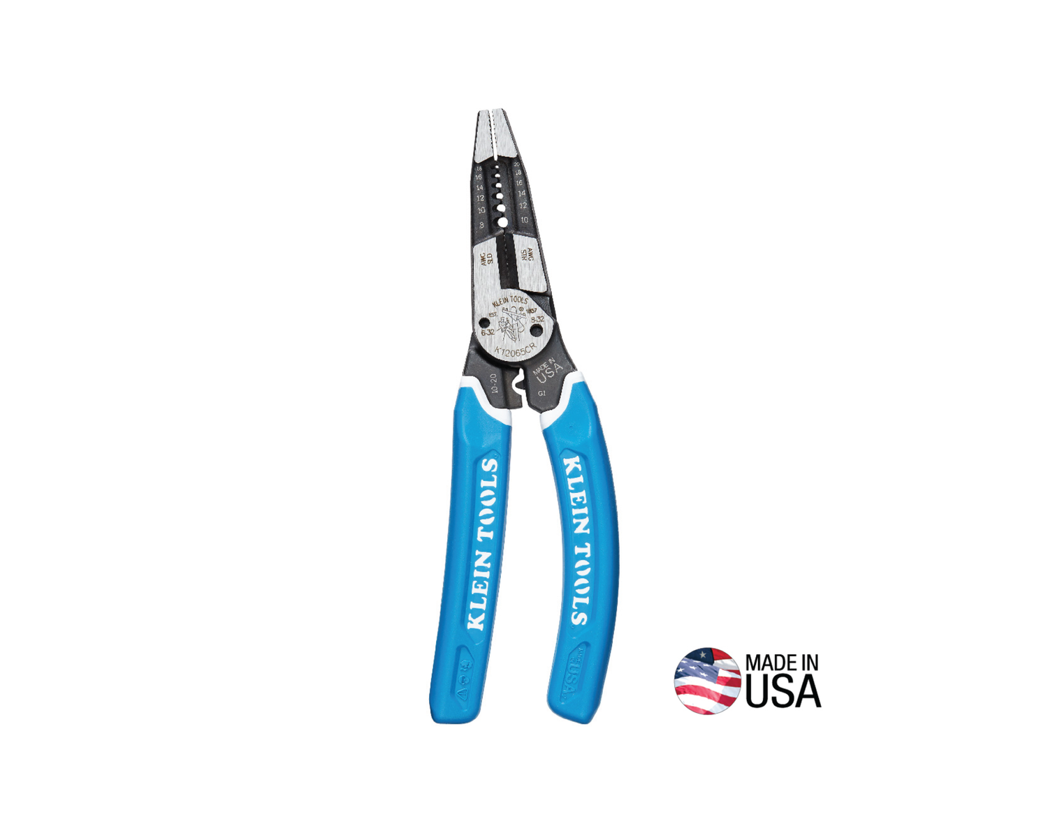 Klein-Kurve® Heavy-Duty Wire Stripper / Cutter / Crimper Multi Tool, 8-20 AWG | K12065CR - Cable Connection & Supply 