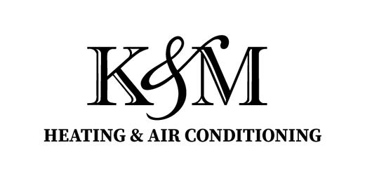 K&M Heating and Air Conditioning logo, representing a local HVAC company specializing in residential and commercial climate control services.