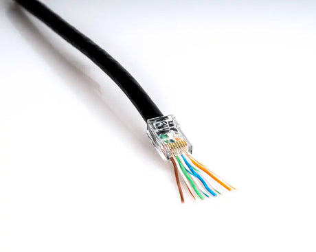 Unshielded RJ45 Passthrough Connector for CAT6A Cable, Pack of 100 | RJ456AUS-100 - Cable Connection & Supply 