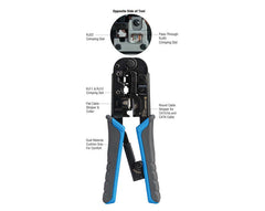 6-in-1 Crimping Tool, RJ45 Pass-through & RJ11/12 Modular | UC-4569 - Cable Connection & Supply 