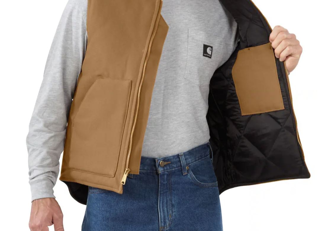 Relaxed Fit Firm Duck Insulated Rib Collar Vest | V01 - Cable Connection & Supply 