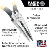 Pliers, Needle Nose Side Cutters with Stripping, 8-Inch | D203-8N - Cable Connection & Supply 