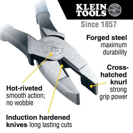 Lineman's Pliers, High-Leverage, 8-Inch | D213-8NE - Cable Connection & Supply 