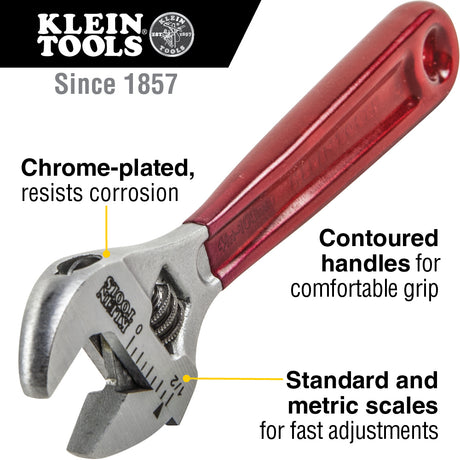 Adjustable Wrench, Plastic Dipped, 4-Inch | D506-4 - Cable Connection & Supply 