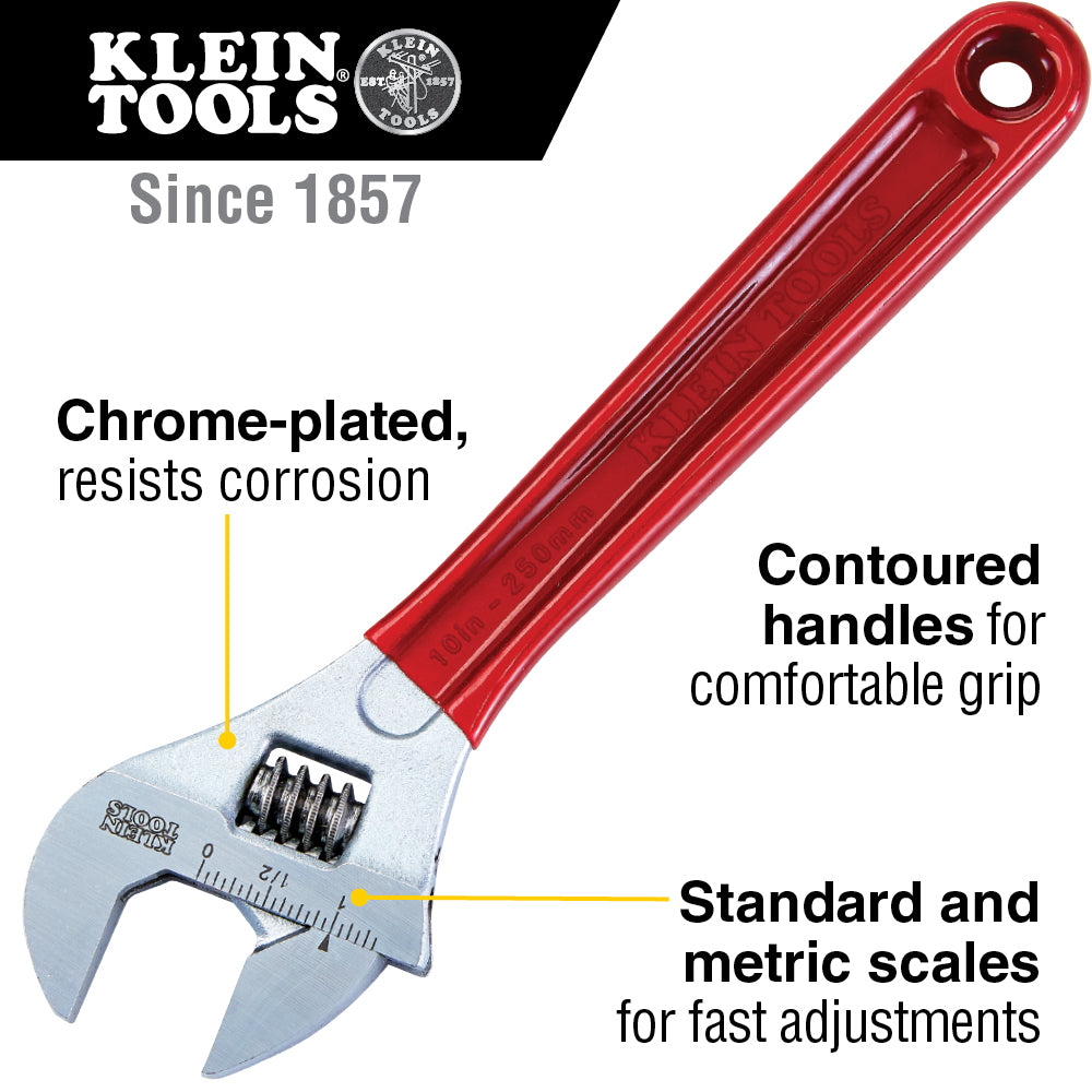 Adjustable Wrench Extra Capacity, 10-Inch | D507-10 - Cable Connection & Supply 