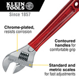 Adjustable Wrench, Extra Capacity 8-Inch | D507-8 - Cable Connection & Supply 