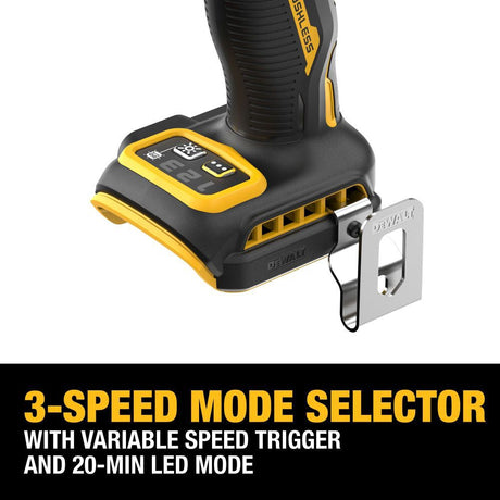 DEWALT 20V MAX XR 3-Speed 1/4 Inch High Torque Impact Driver (Tool Only) | DCF860B - Cable Connection & Supply 