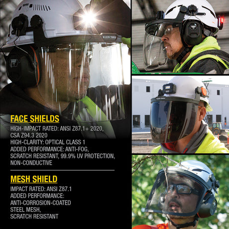 Face Shield, Full Brim Hard Hat, Clear |60528 - Cable Connection & Supply 