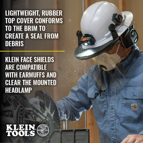 Face Shield, Full Brim Hard Hat, Clear |60528 - Cable Connection & Supply 