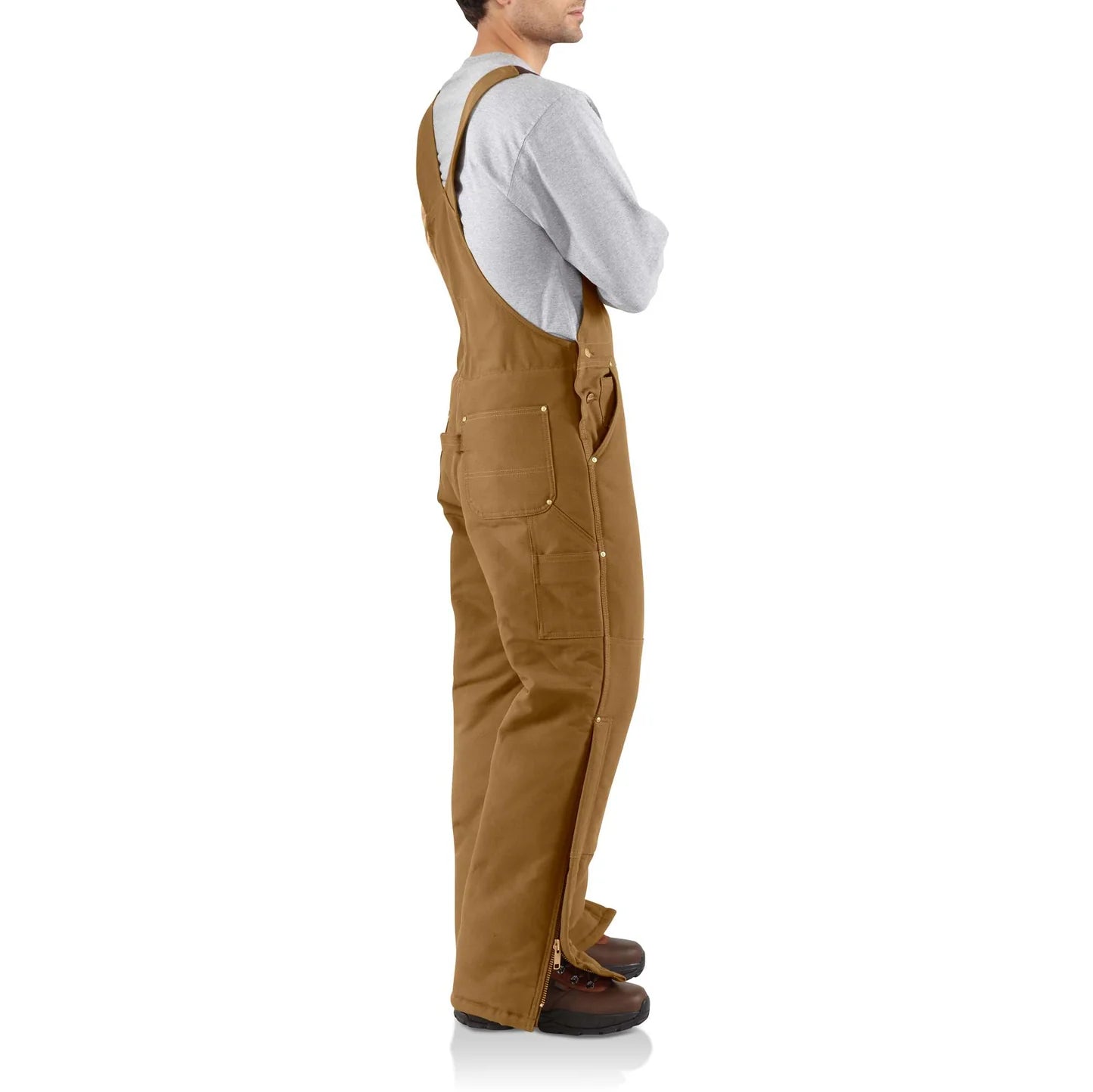 Carhartt Brown Arctic Quilt Lined Duck Bib Overall | R03