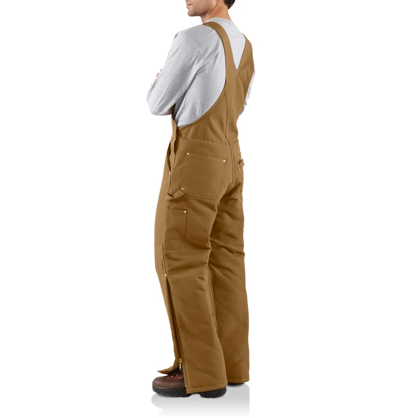 Carhartt Brown Arctic Quilt Lined Duck Bib Overall | R03