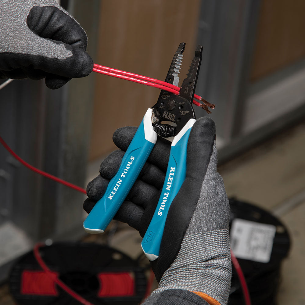 Klein-Kurve® Wire Stripper / Cutter, 8-20 AWG | K11095 - Cable Connection & Supply 