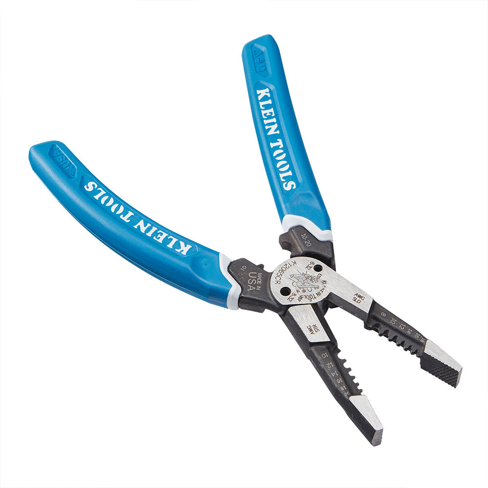 Klein-Kurve® Heavy-Duty Wire Stripper / Cutter / Crimper Multi Tool, 8-20 AWG | K12065CR - Cable Connection & Supply 