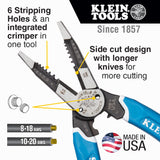 Klein-Kurve® Heavy-Duty Wire Stripper / Cutter / Crimper Multi Tool, 8-20 AWG | K12065CR - Cable Connection & Supply 