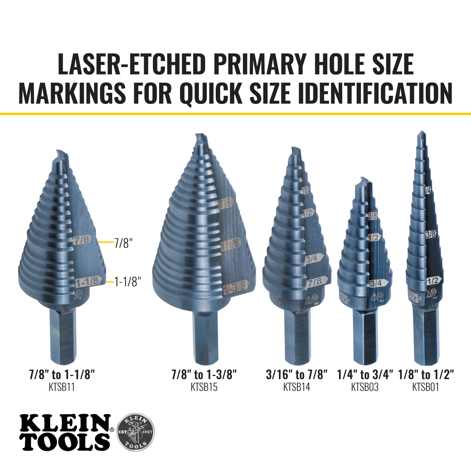 2-Step Drill Bit, 3/8-Inch Hex, Double Straight Flute, 7/8-Inch to 1-1/8-Inch | KTSB11 - Cable Connection & Supply 