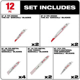 SAWZALL Demolition Wood and Metal Cutting Bi-Metal Reciprocating Blade Set (12-Piece) | 49-22-1129 - Cable Connection & Supply 