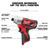 Milwaukee M12 12V Hammer Drill/Impact Driver Combo Kit 2 Tool | 2497-22 - Cable Connection & Supply 