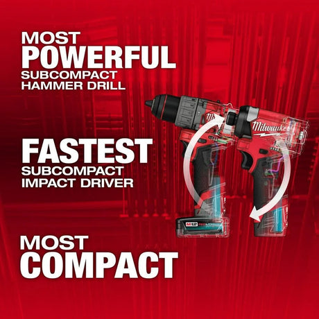 M12 FUEL 12-Volt Lithium-Ion Brushless Cordless Hammer Drill and Impact Driver Combo Kit w/2 Batteries and Bag (2-Tool) | 3497-22 - Cable Connection & Supply 