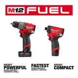 M12 FUEL 12-Volt Lithium-Ion Brushless Cordless Hammer Drill and Impact Driver Combo Kit w/2 Batteries and Bag (2-Tool) | 3497-22 - Cable Connection & Supply 