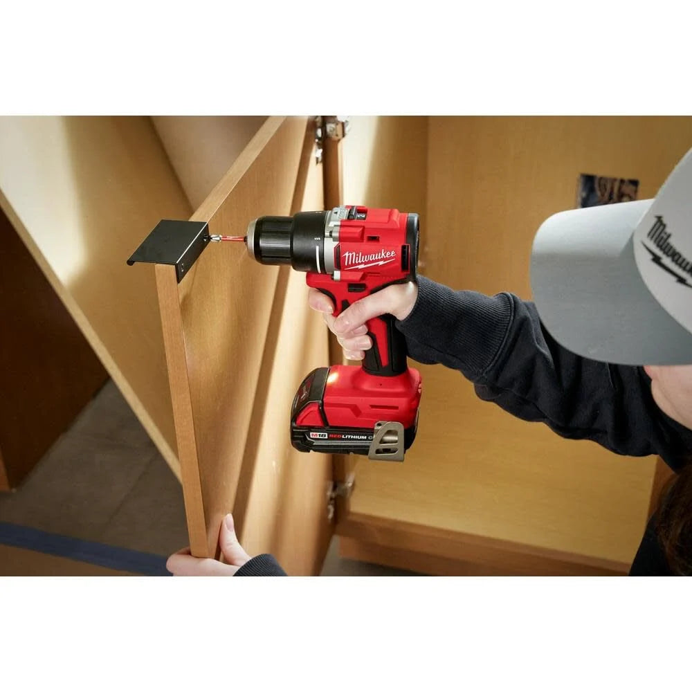 M18 18V Lithium-Ion Brushless Cordless 1/2 in. Compact Drill/Driver with One 2.0 Ah Battery, Charger and Tool Bag | 3601-21P - Cable Connection & Supply 