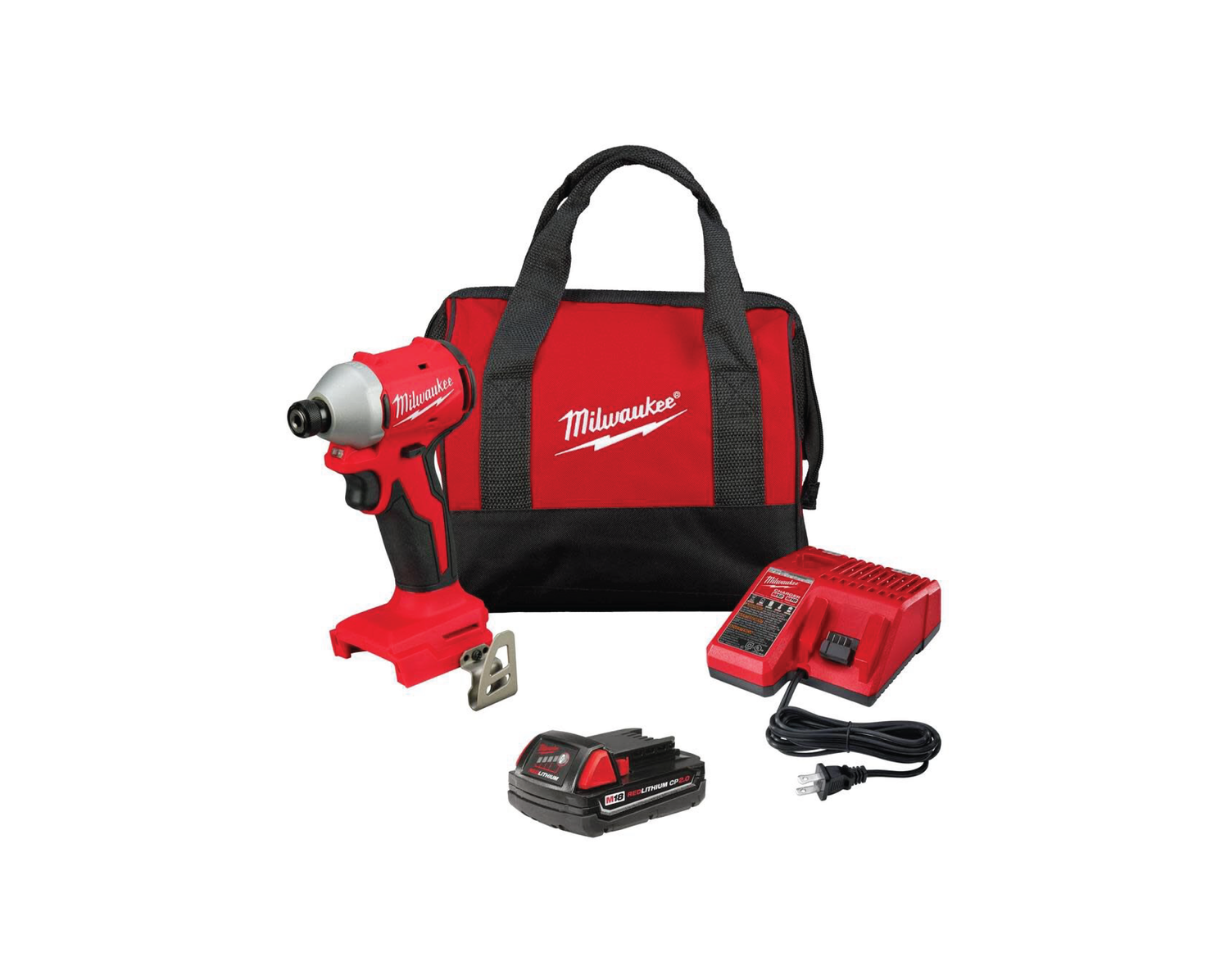 M18 18-Volt Lithium-Ion Compact Brushless Cordless 1/4 in. Impact Driver Kit with One 2.0 Ah Battery, Charger & Tool Bag | 3650-21P - Cable Connection & Supply 