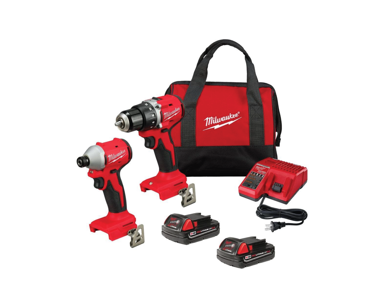 M18 18V Lithium-Ion Brushless Cordless Compact Drill/Impact Combo Kit (2-Tool) w/(2) 2.0 Ah Batteries, Charger & Bag | 3692-22CT - Cable Connection & Supply 