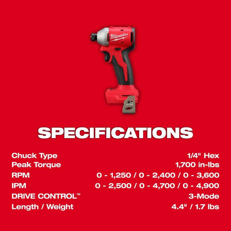 M18 18-Volt Lithium-Ion Brushless Cordless Compact Hammer Drill/Impact Combo Kit (2-Tool) with (2) Batteries, Bag | 3693-22CX - Cable Connection & Supply 