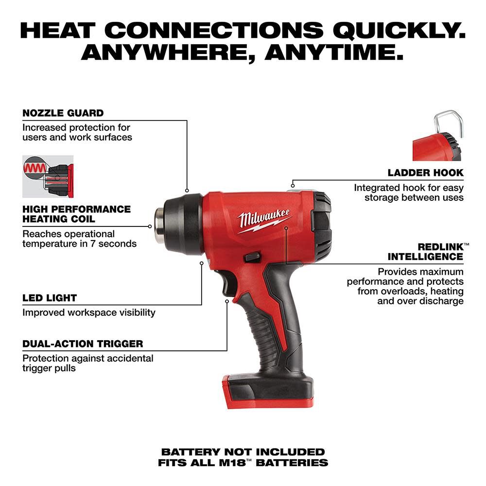 M18 18V Lithium-Ion Cordless Compact Heat Gun (Tool-Only) | 2688-20