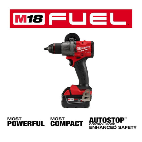 M18 FUEL 18V Lithium-Ion Brushless Cordless 1/2 in. Drill/Driver Kit W/(2) 5.0Ah Batteries, Charger, and Hard Case | 2903-22 - Cable Connection & Supply 