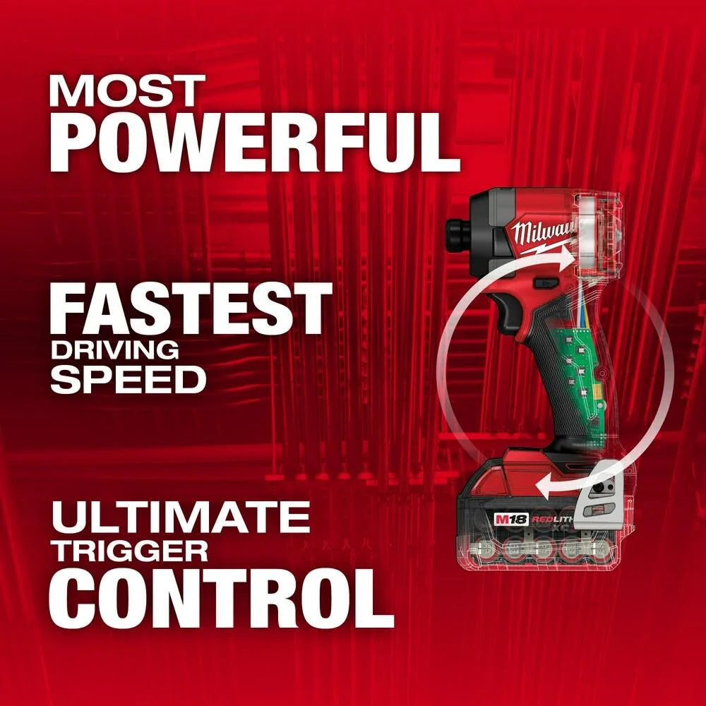 M18 FUEL 18V Lithium-Ion Brushless Cordless 1/4 in. Hex Impact Driver Kit with Two 5.0Ah Batteries Charger Hard Case | 2953-22 - Cable Connection & Supply 