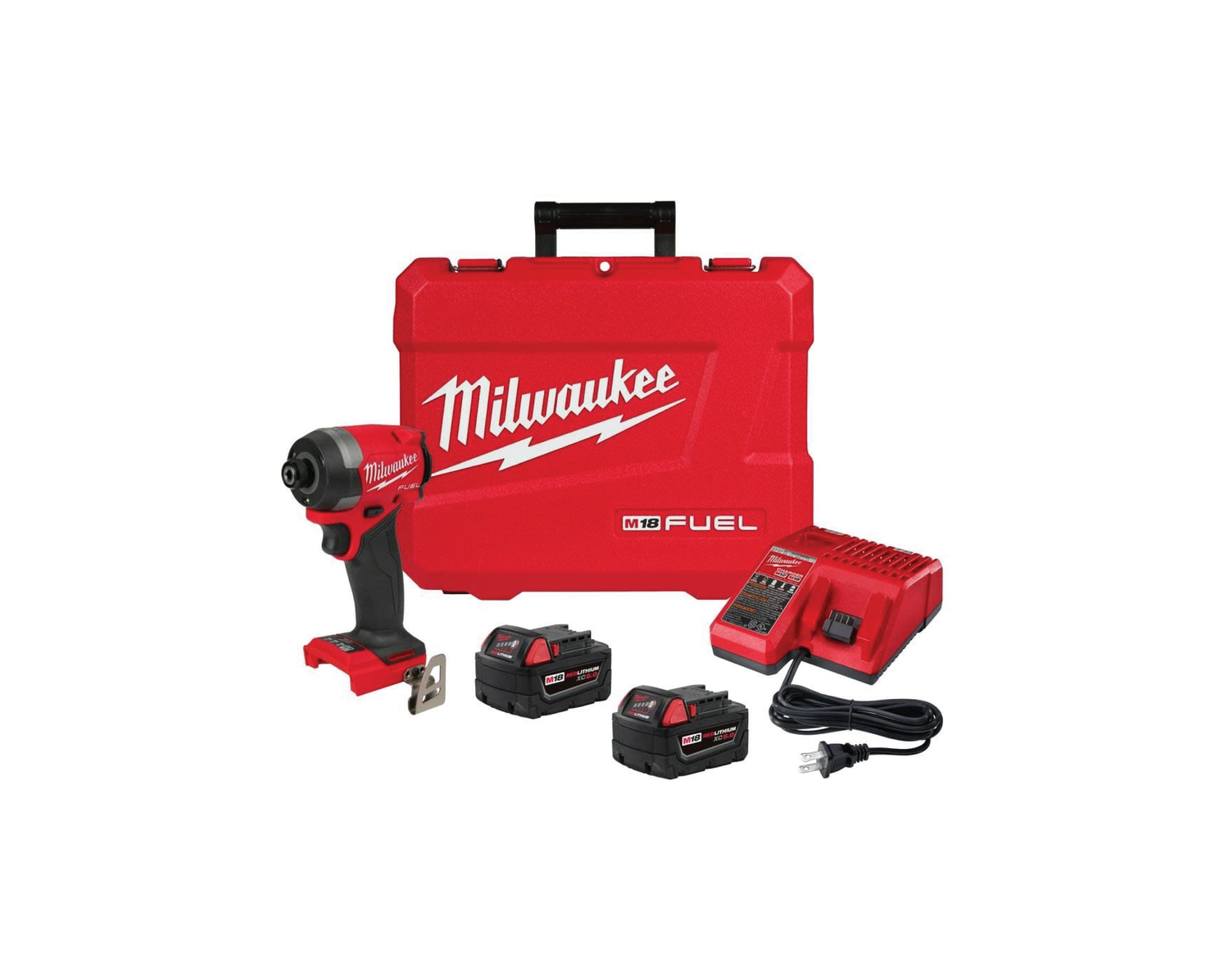 M18 FUEL 18V Lithium-Ion Brushless Cordless 1/4 in. Hex Impact Driver Kit with Two 5.0Ah Batteries Charger Hard Case | 2953-22 - Cable Connection & Supply 