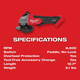 M18 FUEL 18V Lithium-Ion Brushless Cordless 4-1/2 in./5 in. Grinder w/Paddle Switch (Tool-Only) | 2880-20 - Cable Connection & Supply 