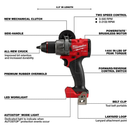 M18 FUEL 18V Lithium-Ion Brushless Cordless Combo Kit with Two 5.0 Ah Batteries, 1 Charger, 2 Tool Bags (7-Tool) | 3697-27 - Cable Connection & Supply 