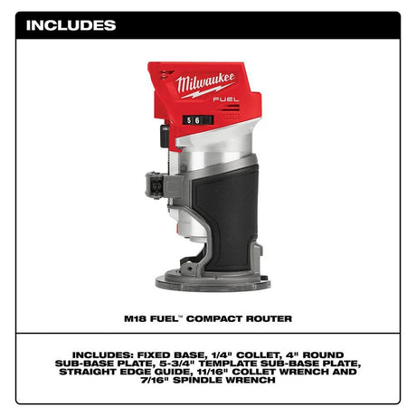 M18 FUEL 18V Lithium-Ion Brushless Cordless Compact Router (Tool-Only) | 2723-20 - Cable Connection & Supply 