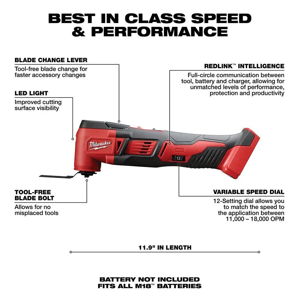 M18 18V Lithium-Ion Cordless Oscillating Multi-Tool (Tool-Only) | 2626-20 - Cable Connection & Supply 