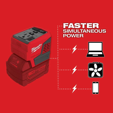 M18 18-Volt Lithium-Ion TOP-OFF 175-Watt Powered Compact Inverter for M18 Batteries (Tool-Only) | 2846-20 - Cable Connection & Supply 