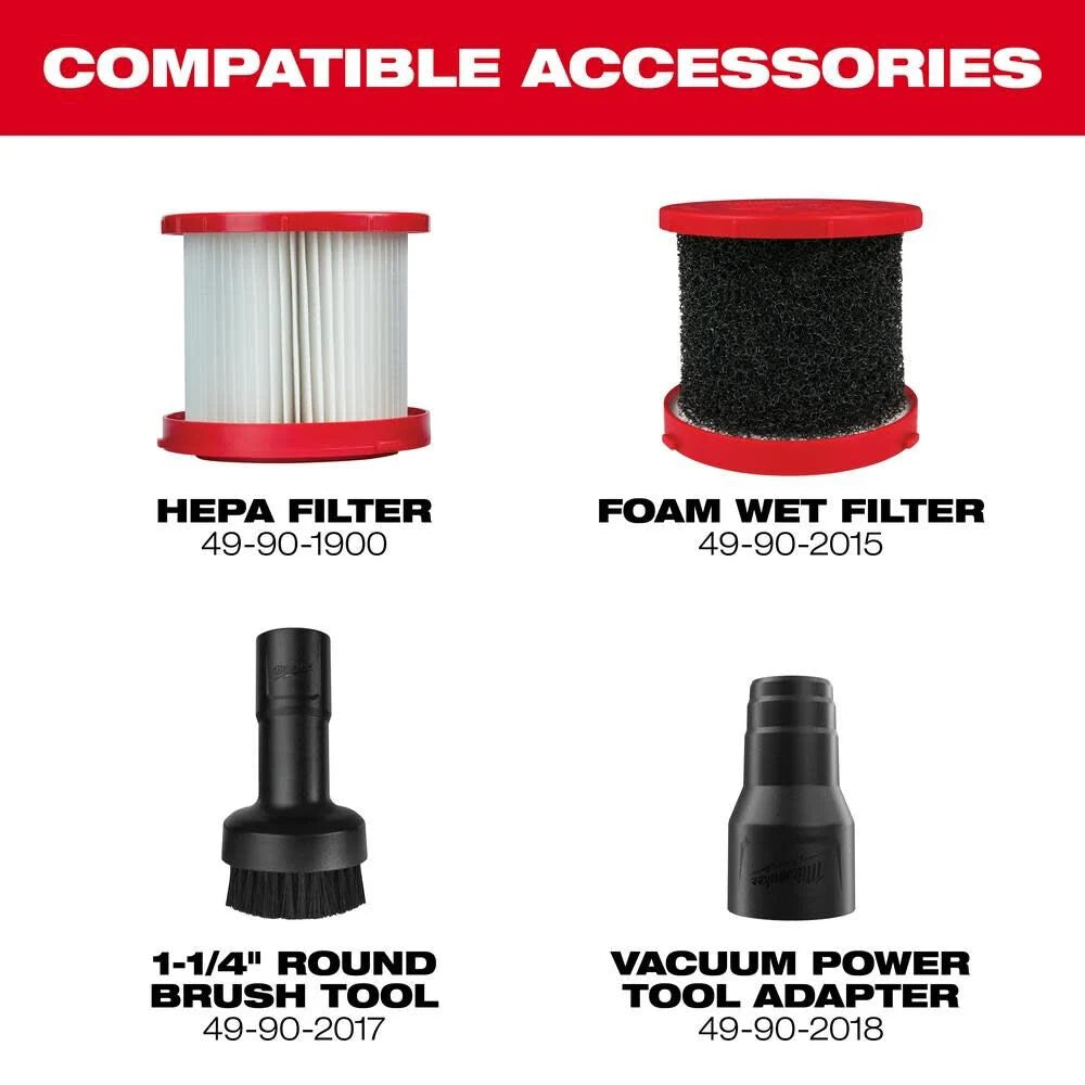 M18 18-Volt 2 Gal. Lithium-Ion Cordless Wet/Dry Vacuum (Vacuum-Only) | 0880-20 - Cable Connection & Supply 