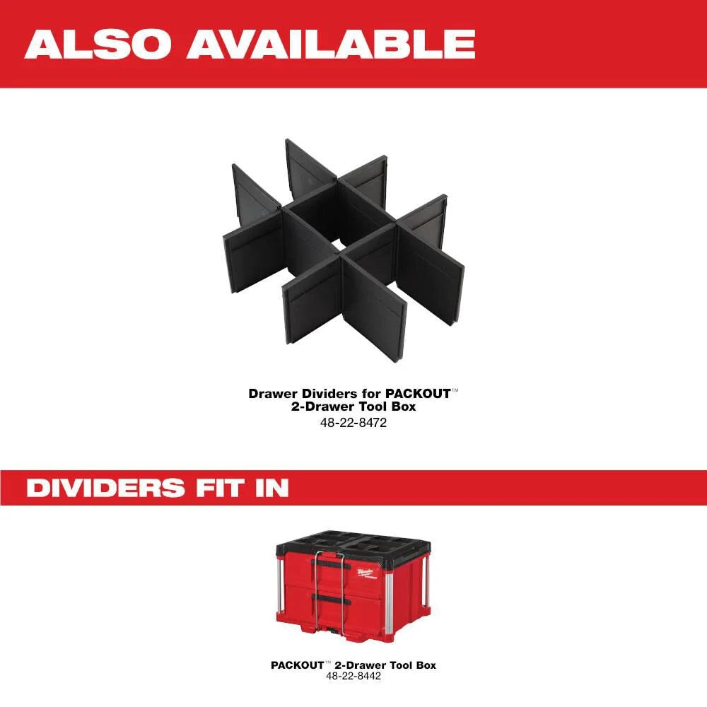 PACKOUT 22 in. 2-Drawer Tool Box with Metal Reinforced Corners | 48-22-8442 - Cable Connection & Supply 