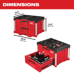 PACKOUT 22 in. 2-Drawer Tool Box with Metal Reinforced Corners | 48-22-8442 - Cable Connection & Supply 