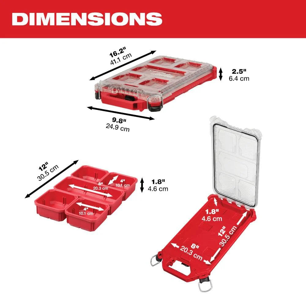 PACKOUT 5-Compartment Low-Profile Compact Small Parts Organizer | 48-22-8436 - Cable Connection & Supply 