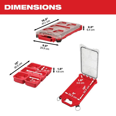 PACKOUT 5-Compartment Low-Profile Compact Small Parts Organizer | 48-22-8436 - Cable Connection & Supply 