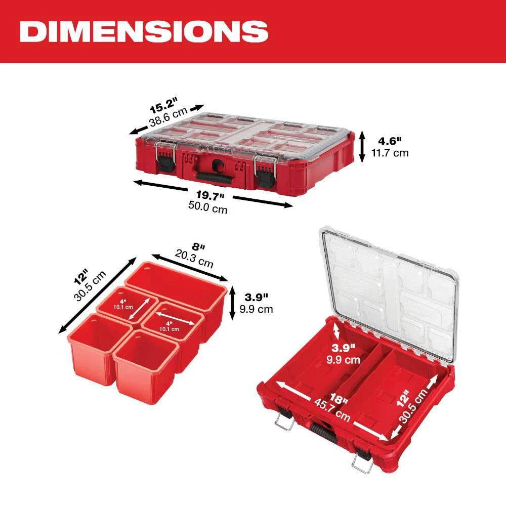 PACKOUT 11-Compartment Impact Resistant Portable Small Parts Organizer | 48-22-8430 - Cable Connection & Supply 