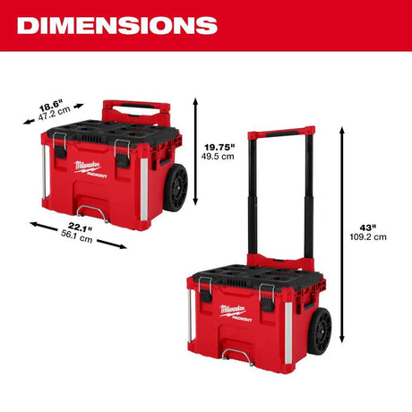 PACKOUT 22 in. Rolling Modular Tool Box LP Handle | 48-22-8427 - Cable Connection & Supply 