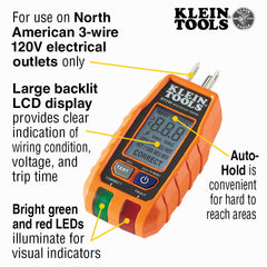 GFCI Receptacle Tester with LCD | RT250 - Cable Connection & Supply 